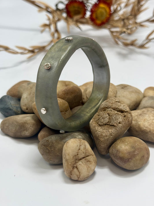 Moss Green KWD Classic Resin Bangle - XS