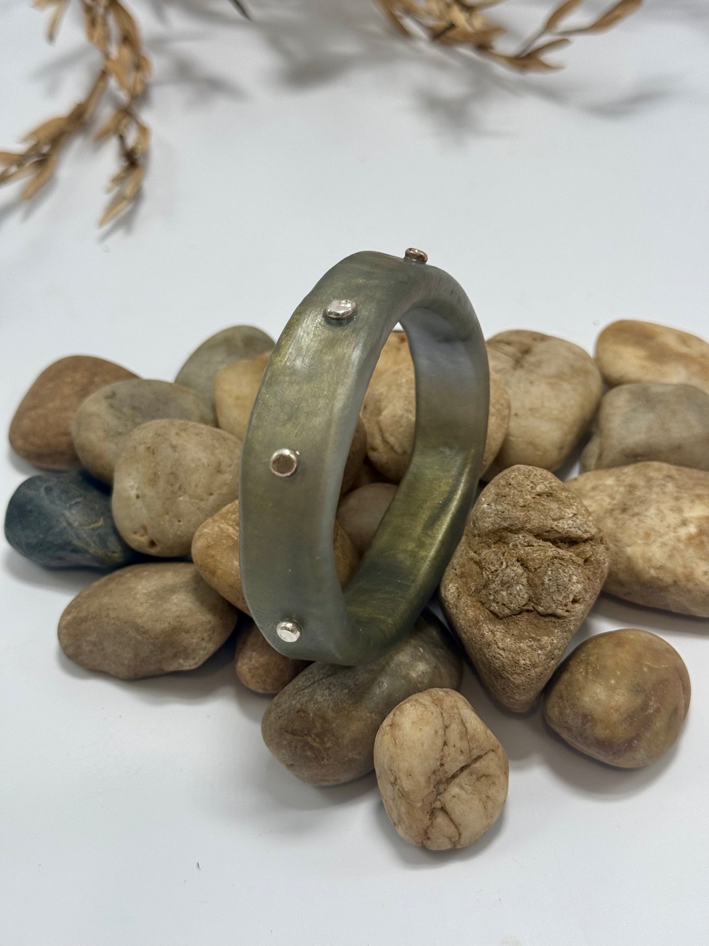 Moss Green KWD Classic Resin Bangle - XS