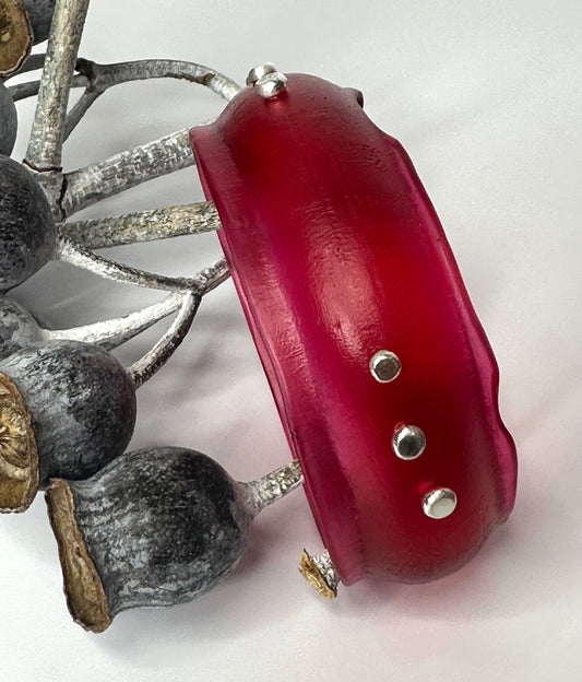 Strawberry Red Resin wide bangle