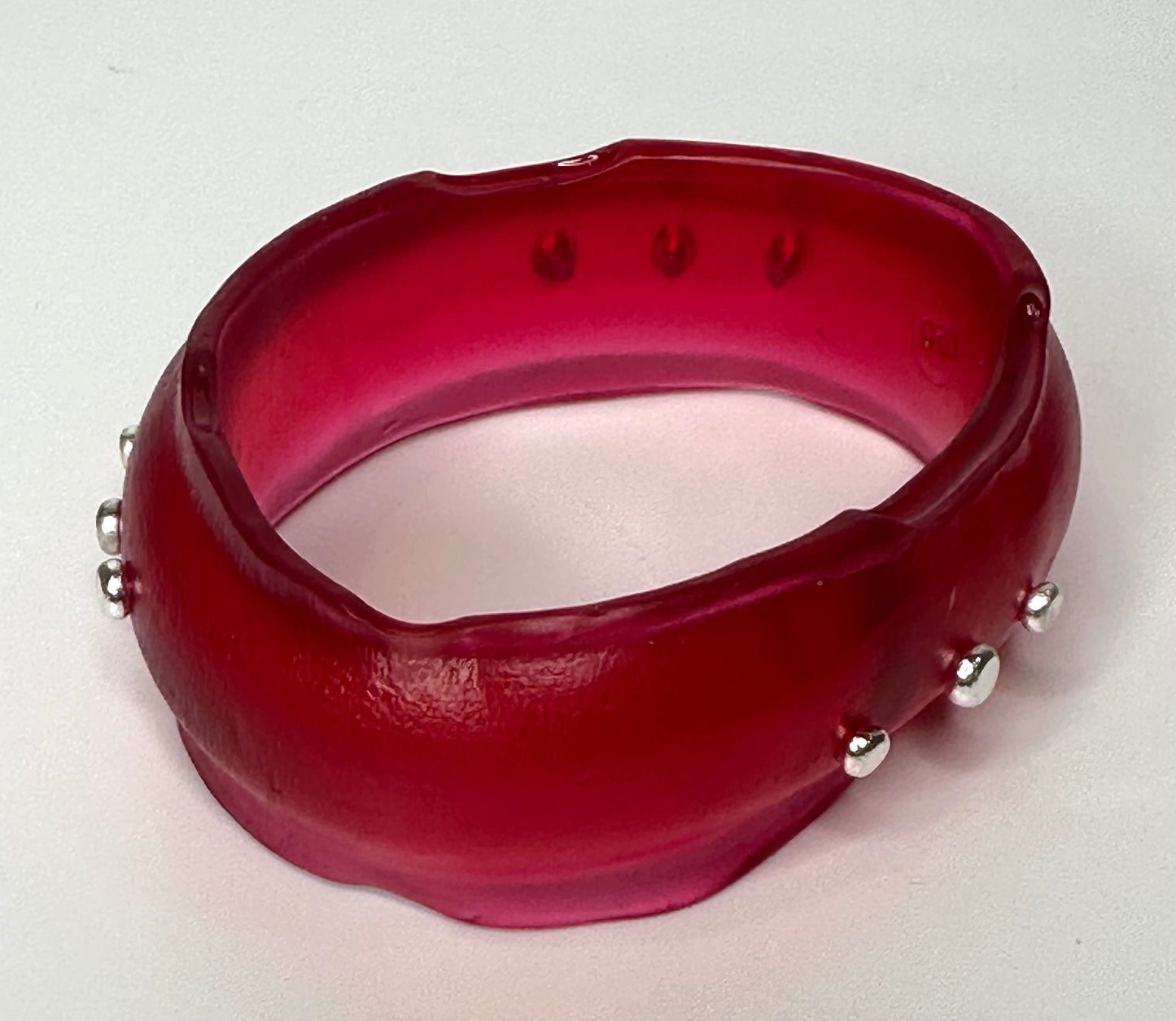 Strawberry Red Resin wide bangle