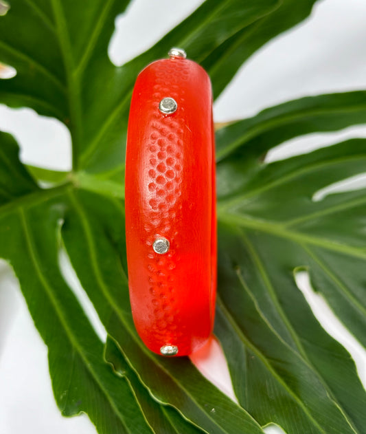Burnt Orange Spotty Resin Bangle