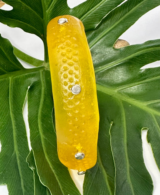 Translucent Yellow Spotty Resin Bangle