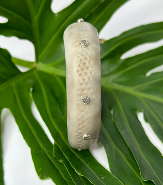 Grey/Brown/Cream Spotty Resin Bangle