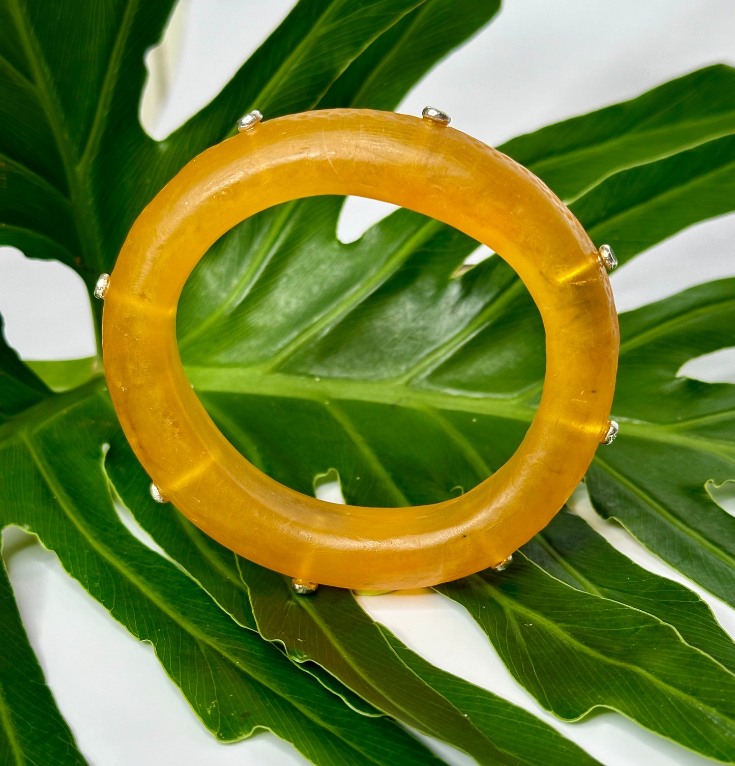 Honey Brown Spotty Resin Bangle