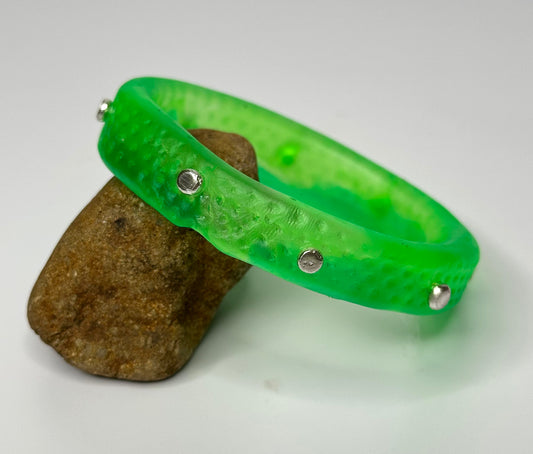 Neon Green Spotty KWD Classic Resin Bangle