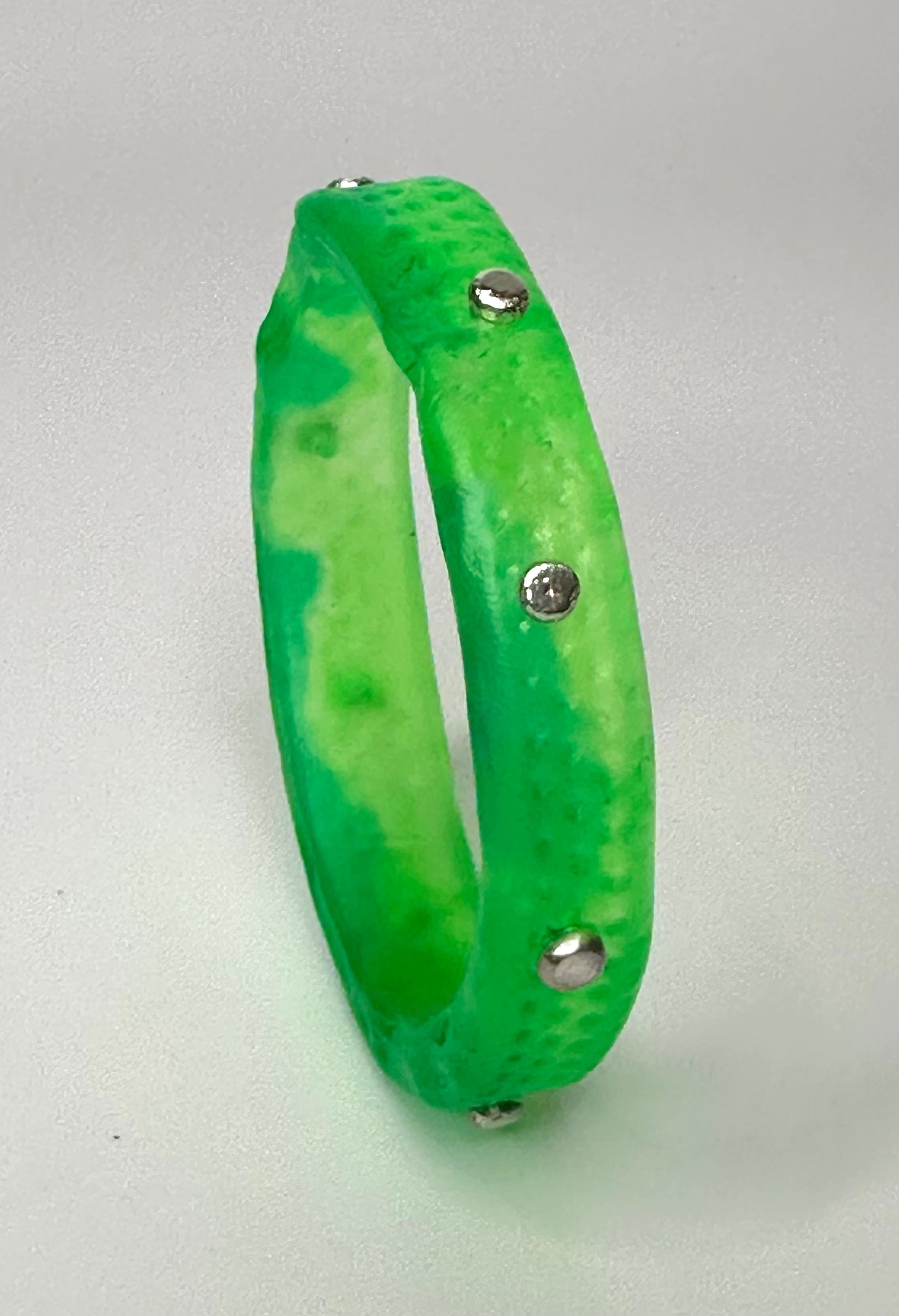 Neon Green Spotty KWD Classic Resin Bangle