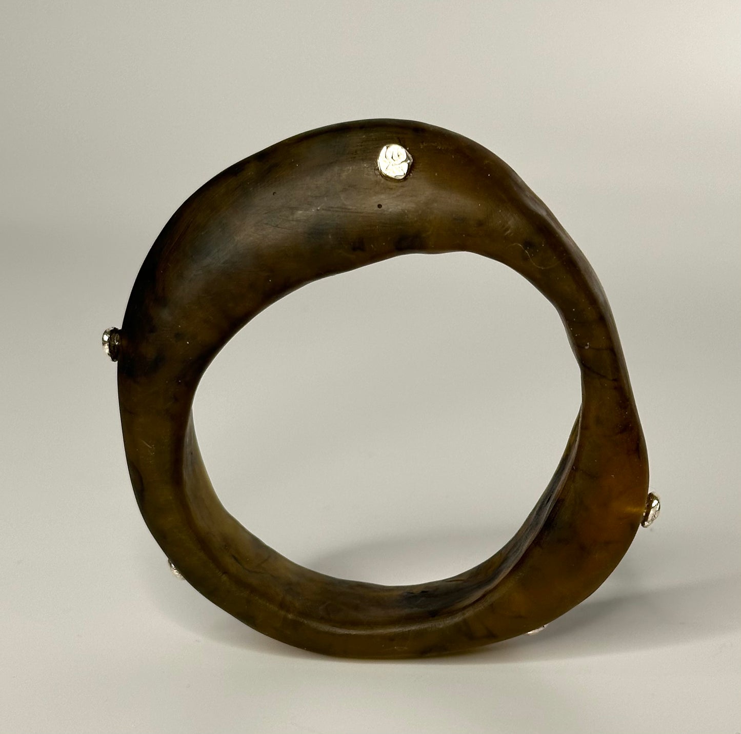 Tortoise Shell 'Georgia' bangle with sterling silver
