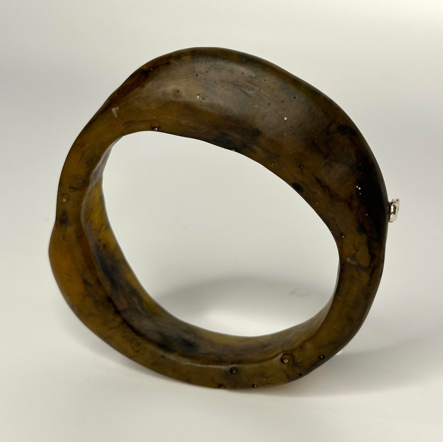 Tortoise Shell 'Georgia' bangle with sterling silver