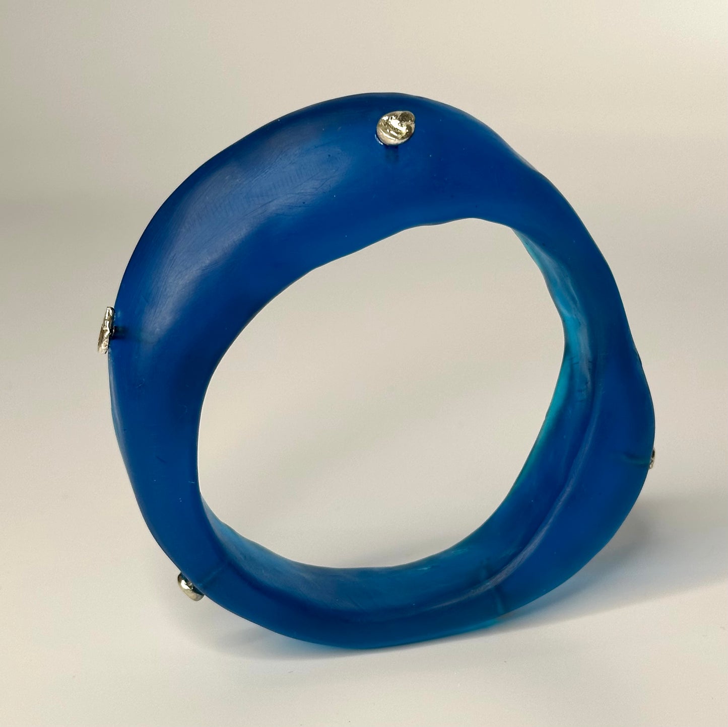 Blue 'Georgia' bangle with sterling silver