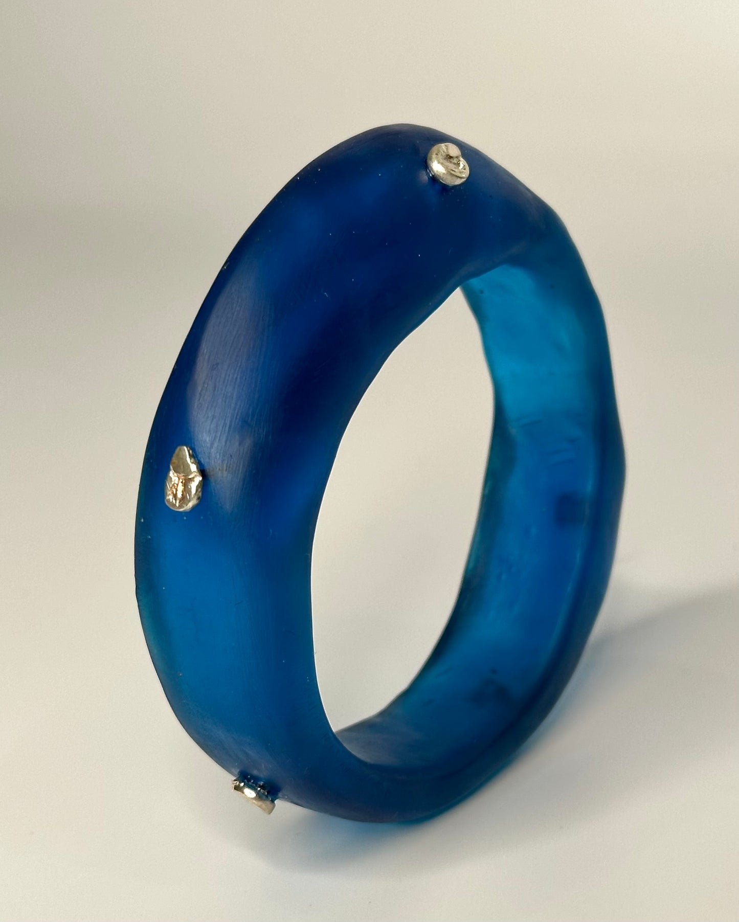 Blue 'Georgia' bangle with sterling silver