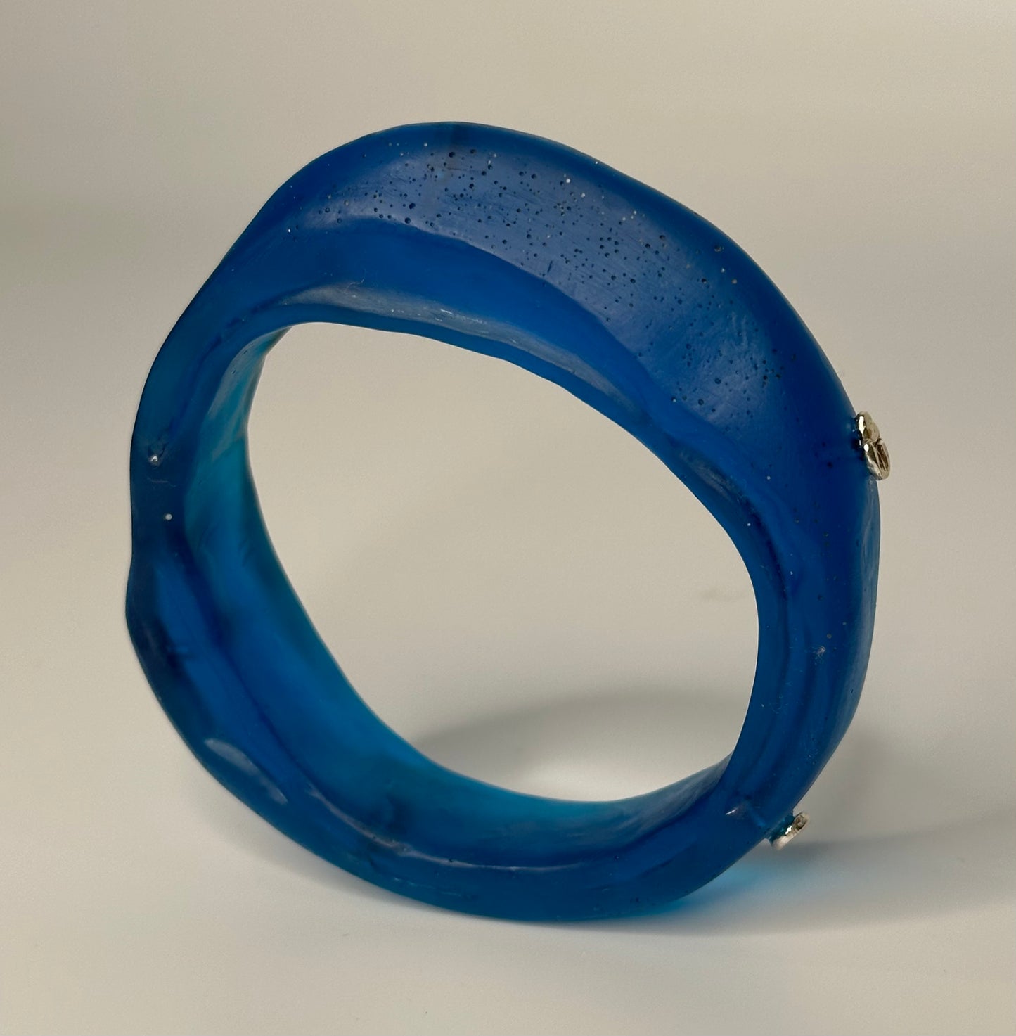 Blue 'Georgia' bangle with sterling silver