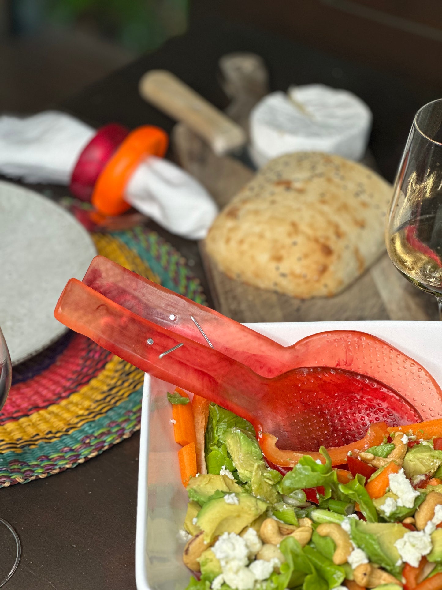 Salad Servers - Orange/red