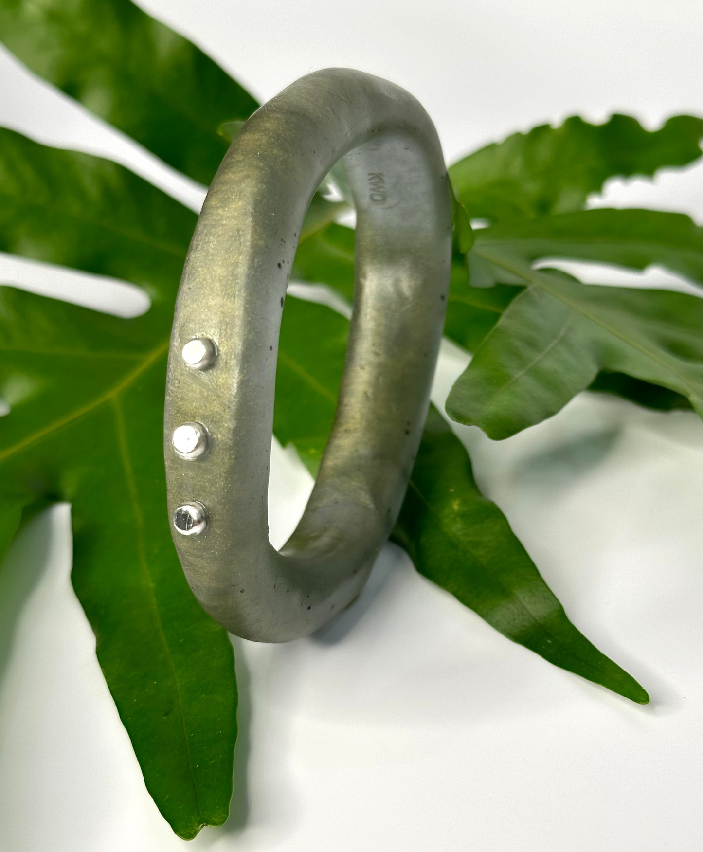 Moss coloured resin woopy bangle