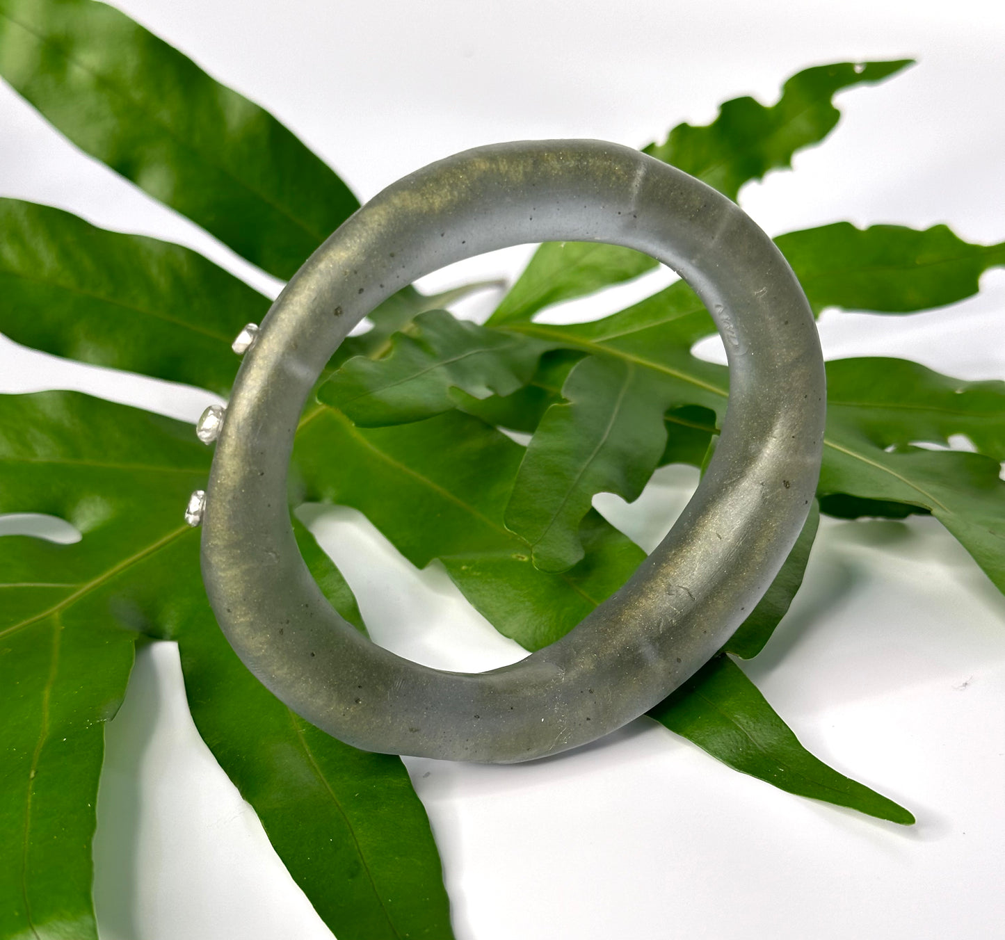 Moss coloured resin woopy bangle