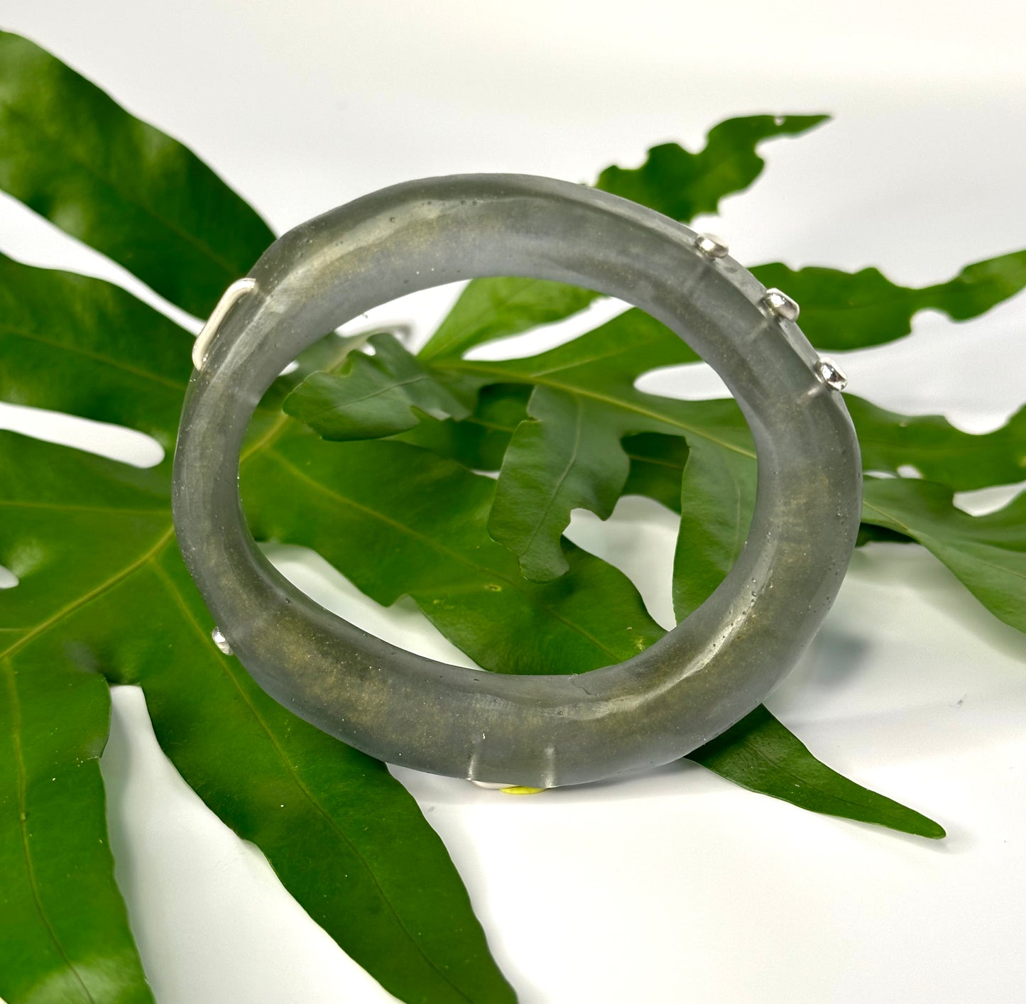 Moss coloured resin woopy bangle