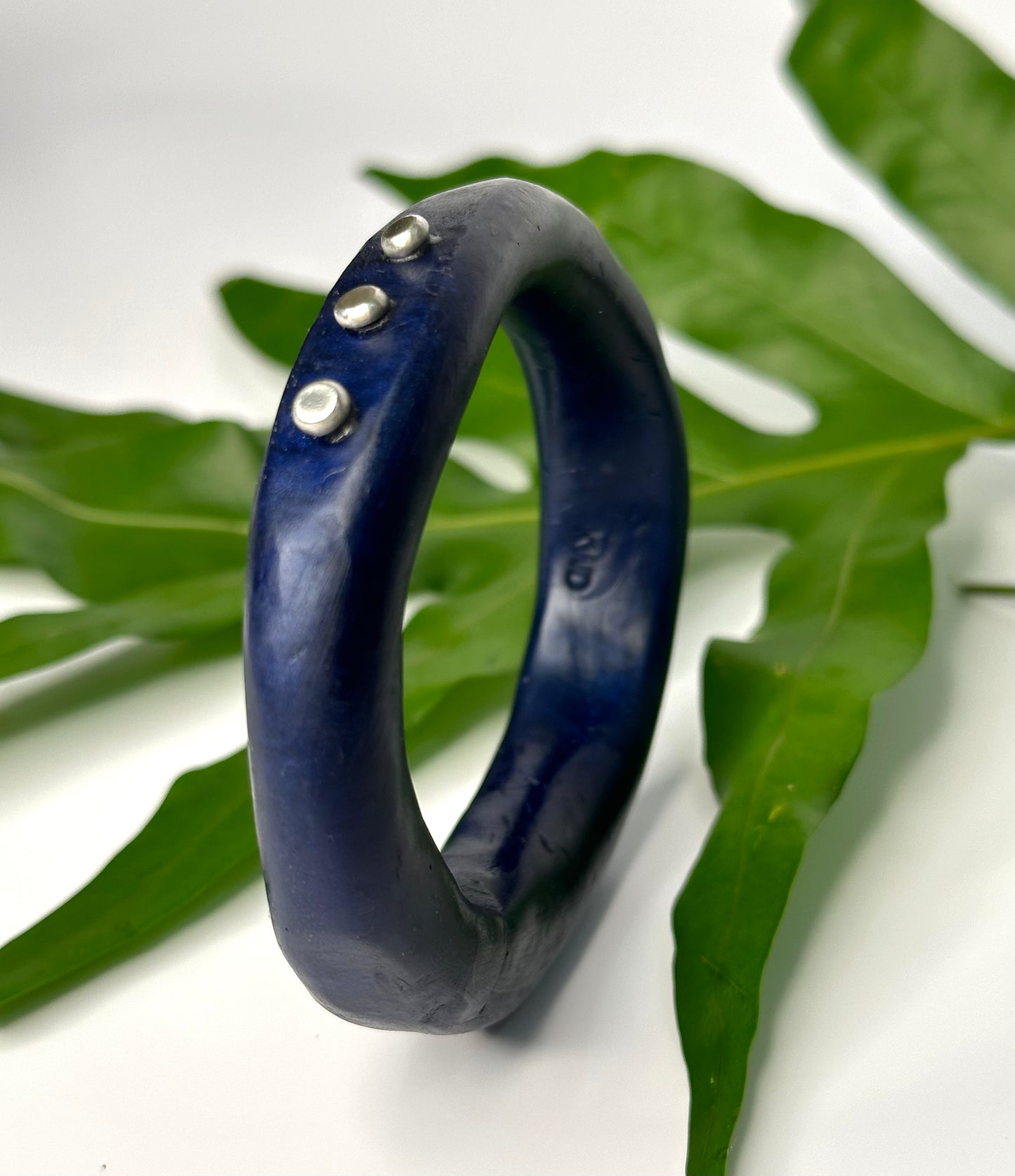 Navy Blue resin woopy bangle