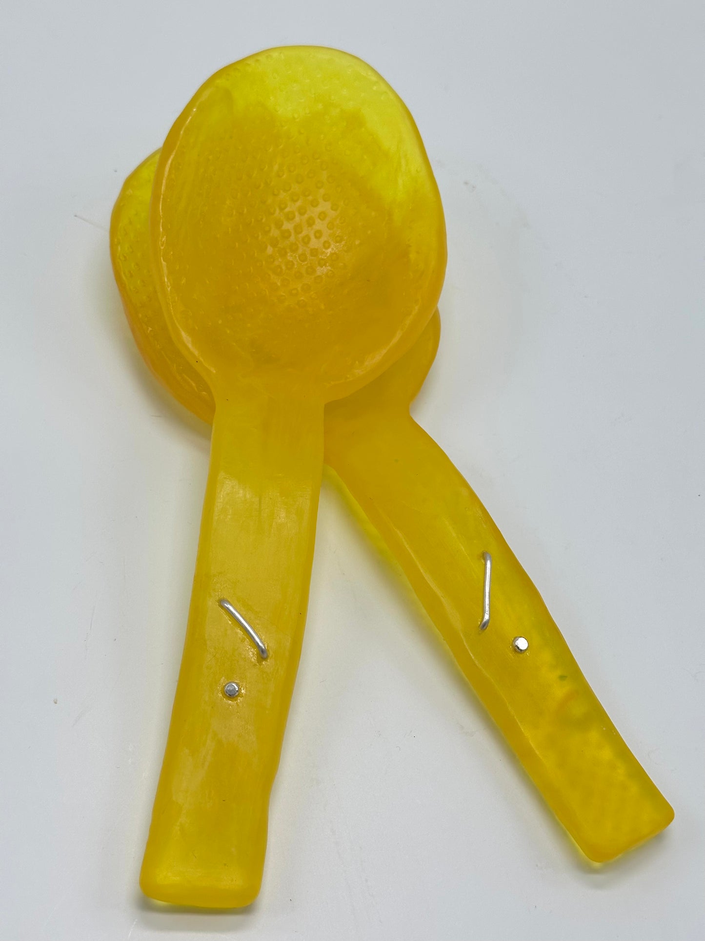 Salad Servers - Yellow & White swirl