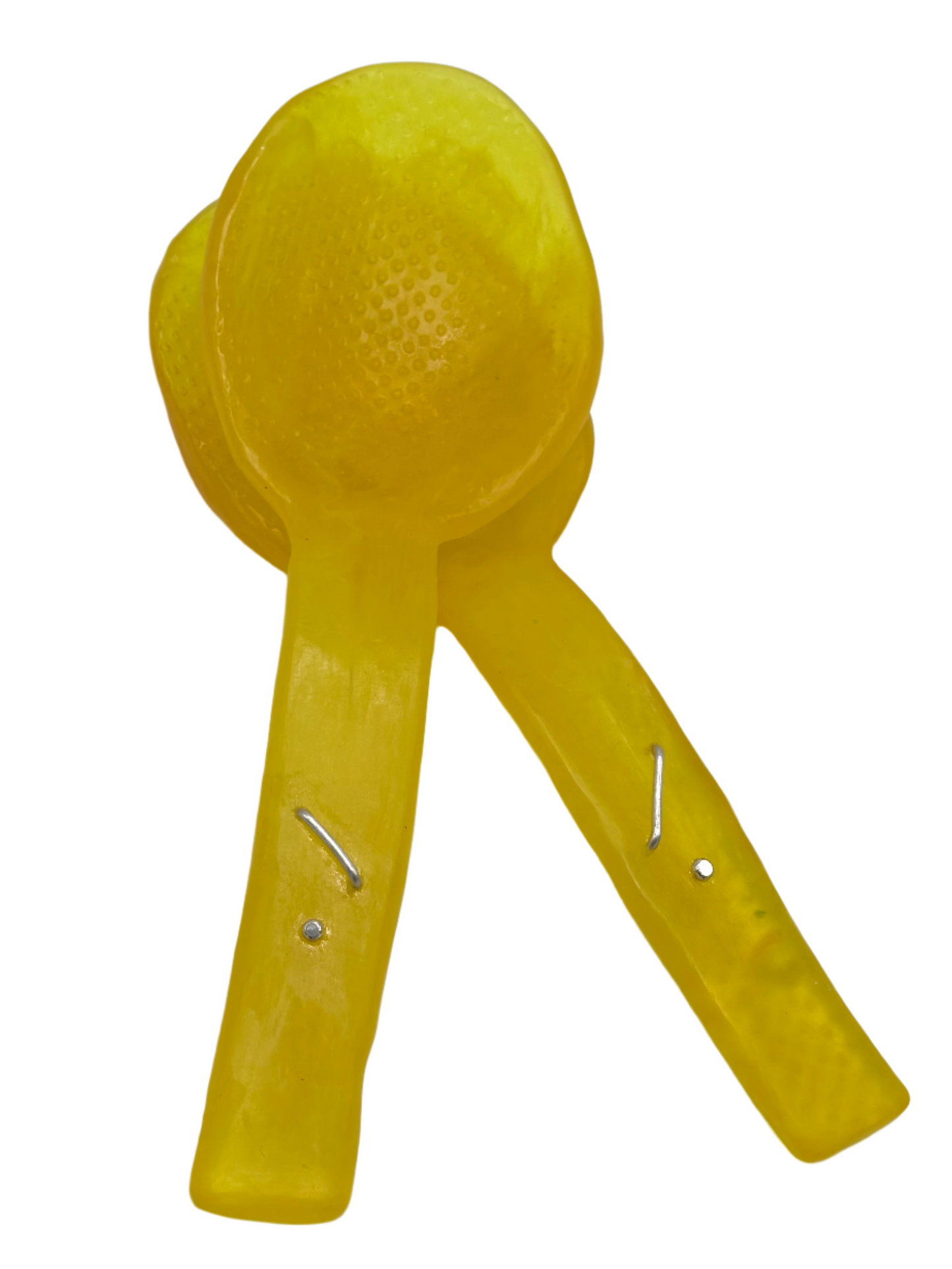 Salad Servers - Yellow & White swirl