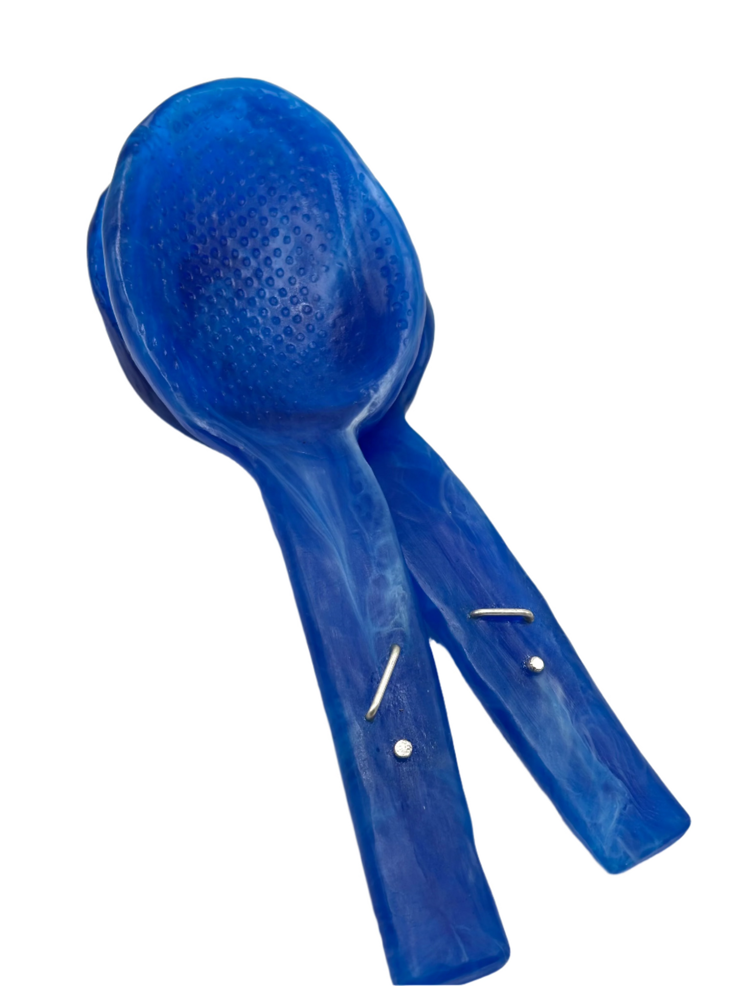 Salad Servers - Cobolt Blue & white swirl