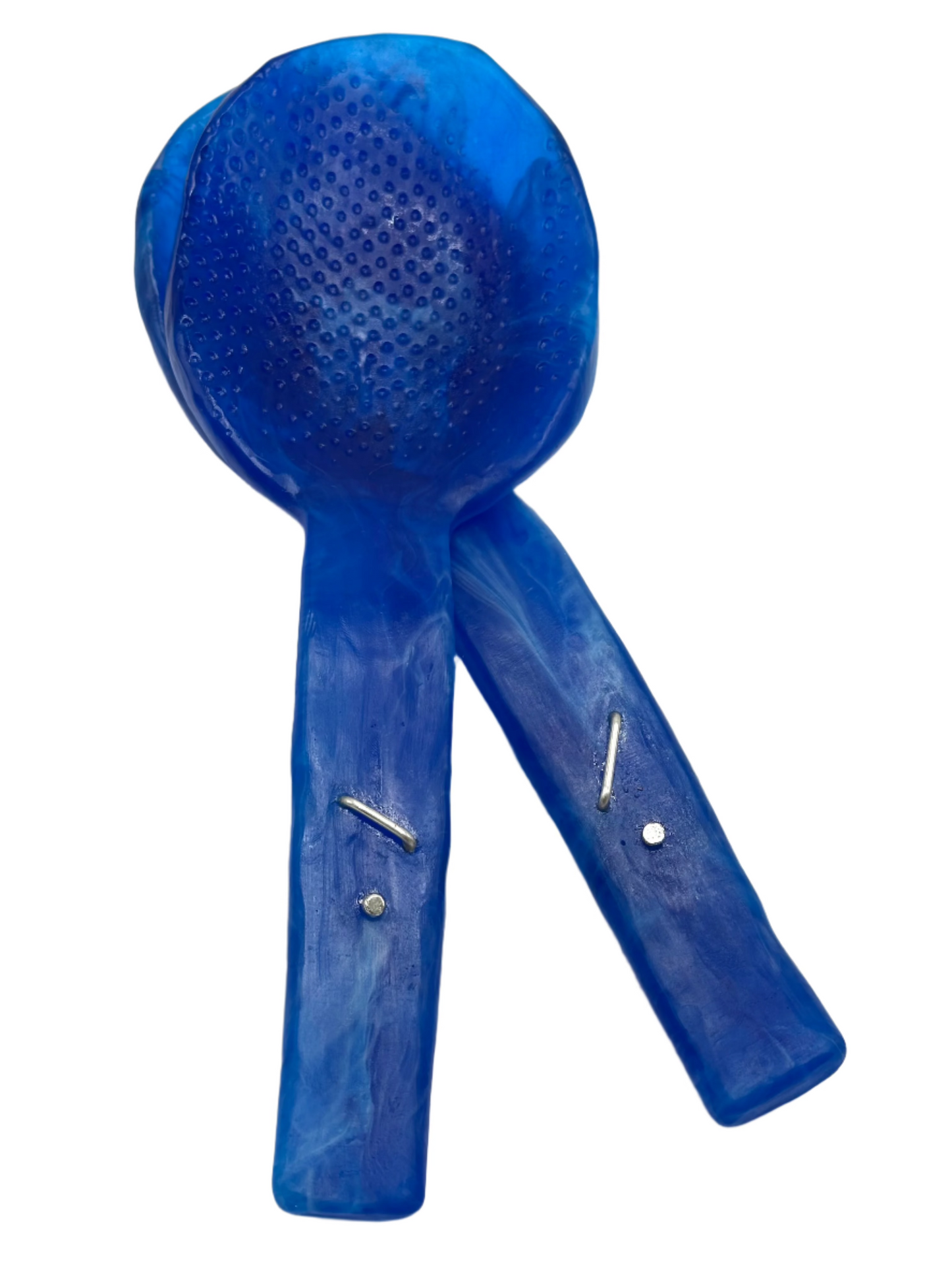 Salad Servers - Cobolt Blue & white swirl