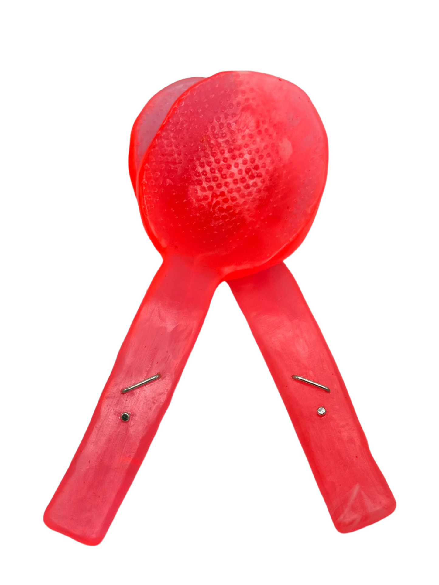 Salad Servers - Red Coral with white swirl