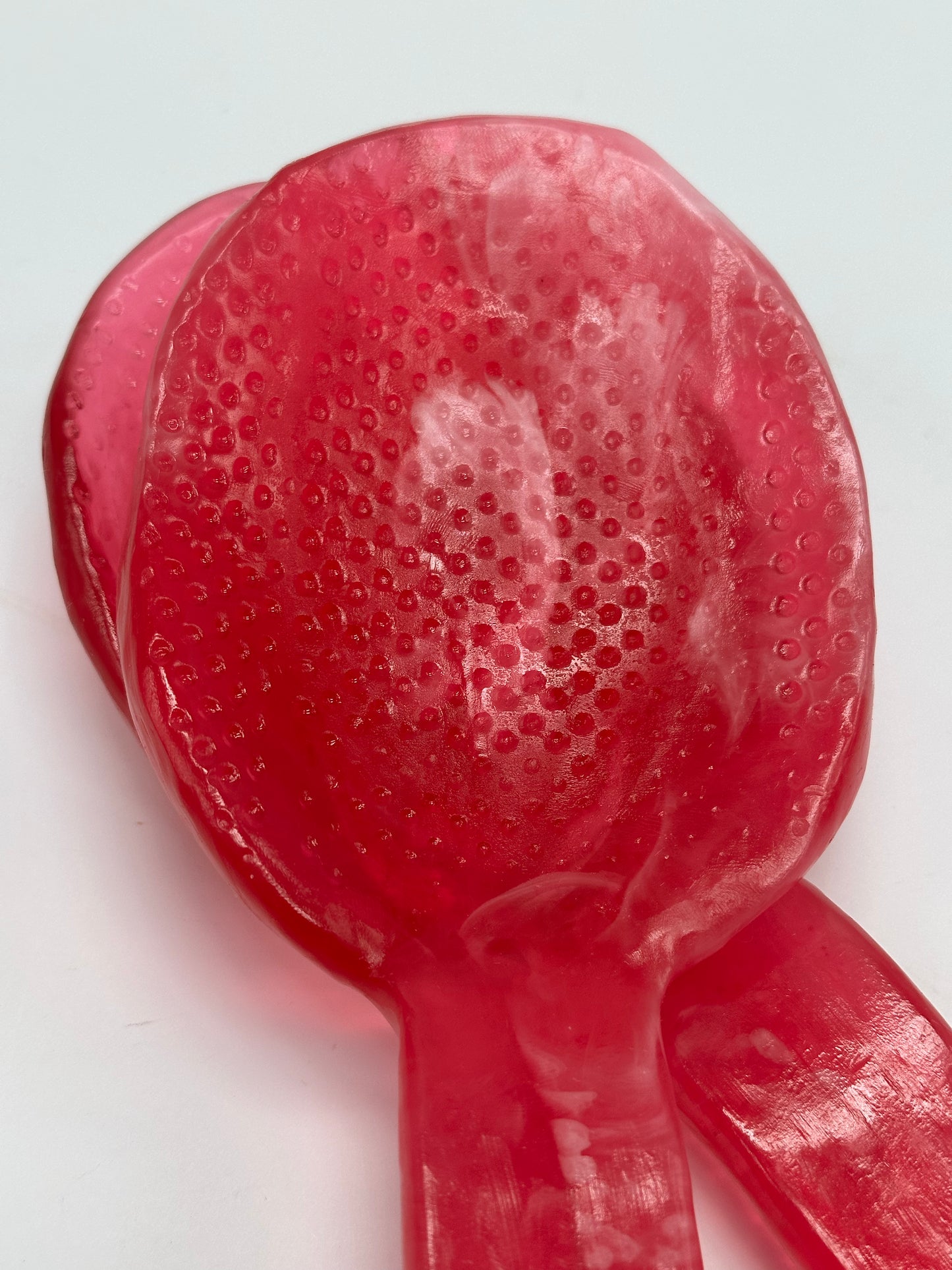 Salad Servers - Strawberry Red/White swirl