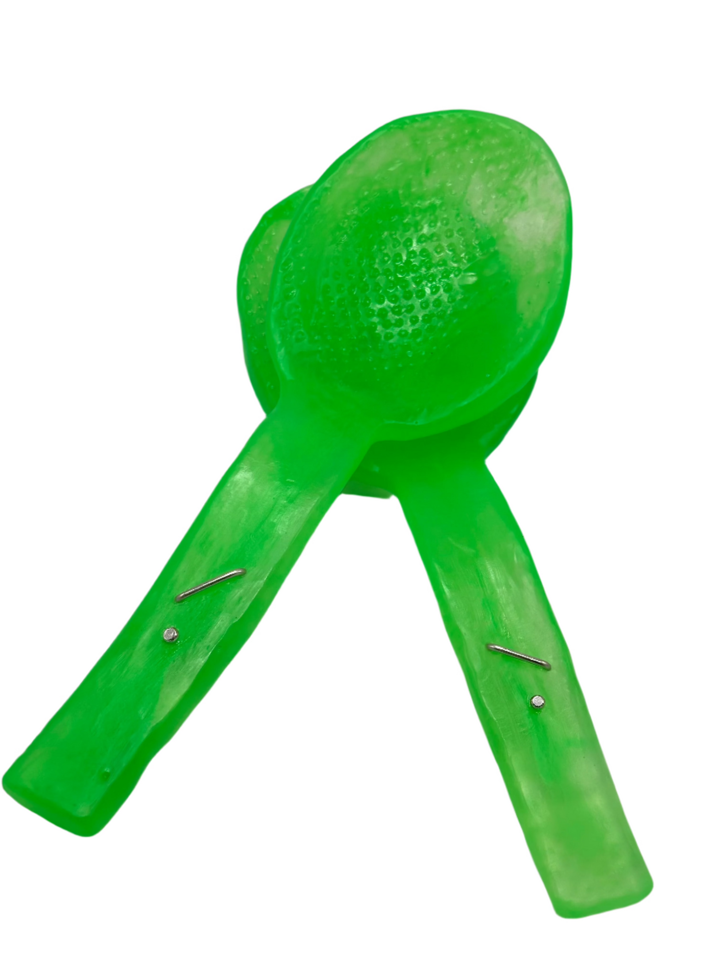Salad Servers - Neon Green with white swirl