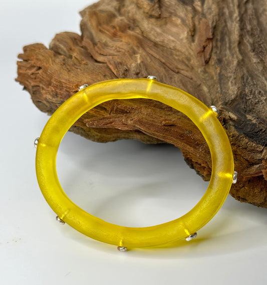 Yellow/KWD Classic Resin Bangle - XL