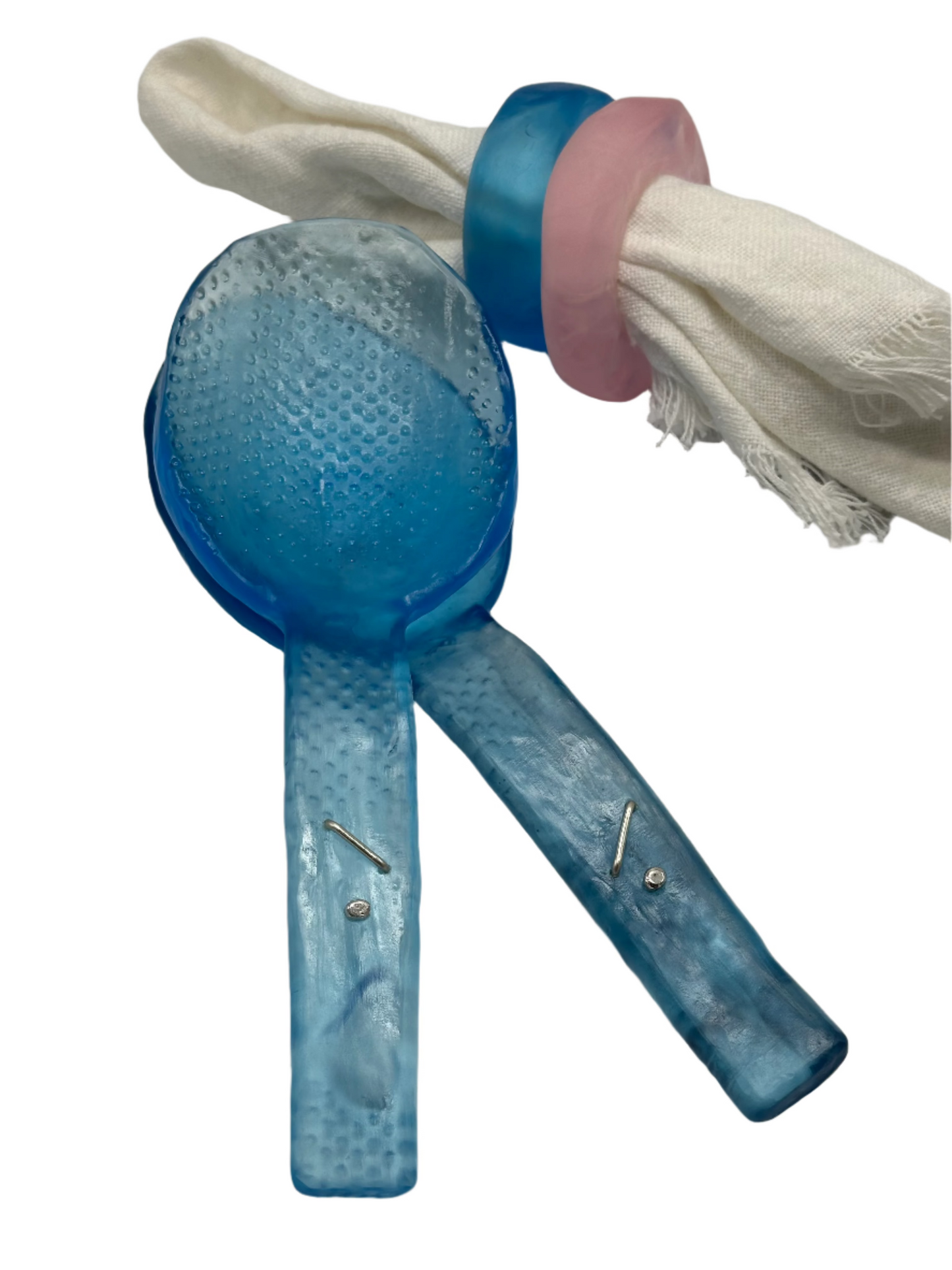Salad Servers - Translucent Pale Blue