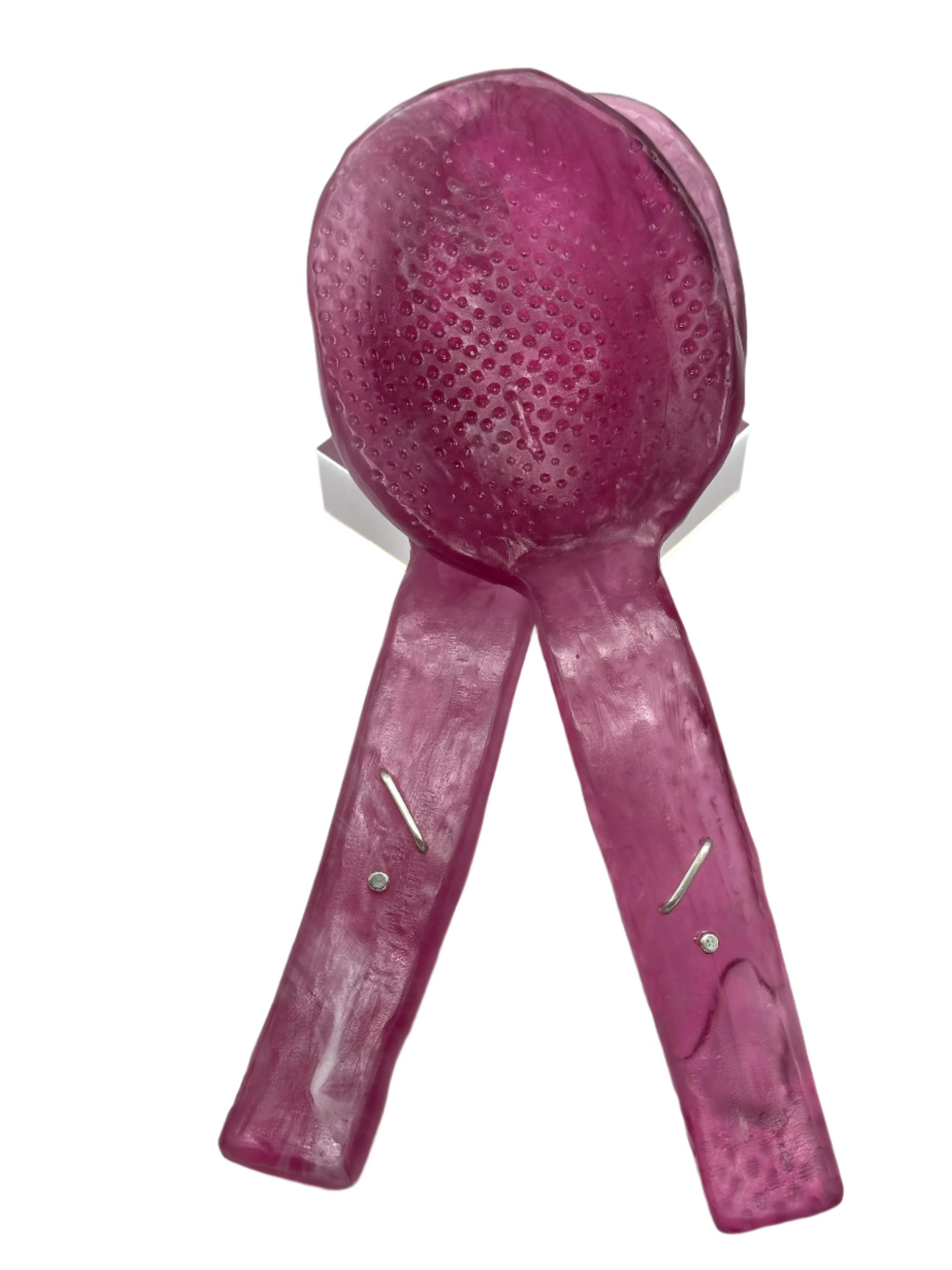 Salad Servers - Translucent Mulberry & white swirl